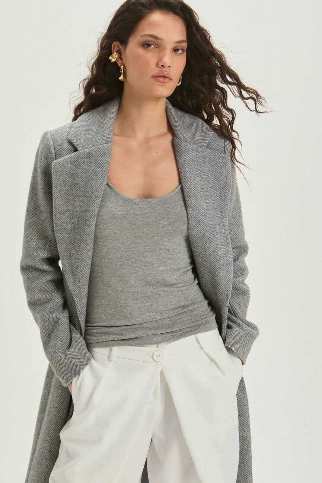 Imagem de Casaco Gaia Medium Grey Melange Le Blog